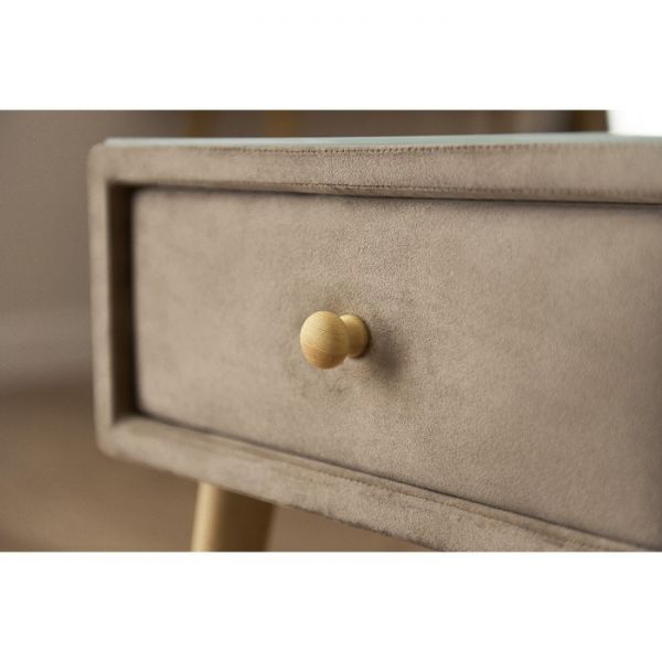 Тумба «Олимпия», 1 ящик, стекло, велюр, цвет velutto 05