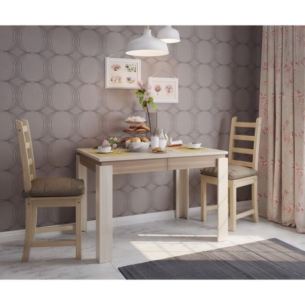 Стол обеденный Гермес 2, венге/дуб млечный, ширина - 1120/1520/1920 мм