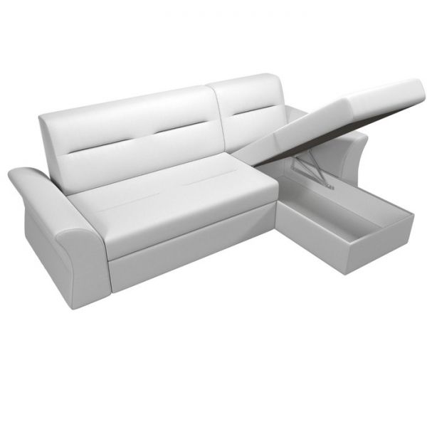 Угловой диван «Клайд», механизм дельфин, экокожа, цвет бежевый