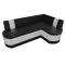 Кухонный угловой диван «Токио», механизм дельфин, экокожа, цвет чёрный / белый