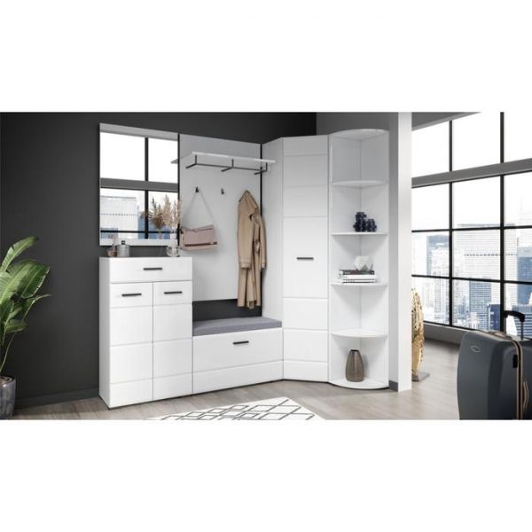 Прихожая «Йорк №1», 2360 ? 620 ? 2050 мм, цвет белый глянец