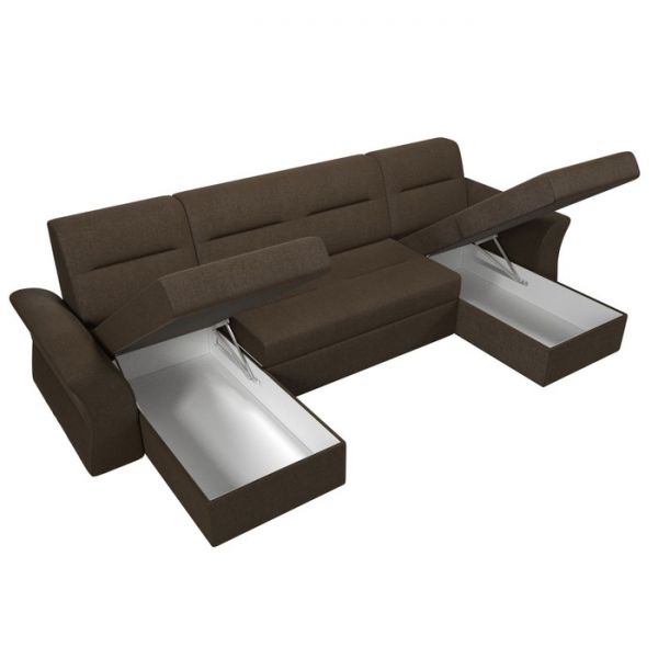 П-образный диван «Клайд», механизм дельфин, рогожка, цвет бежевый