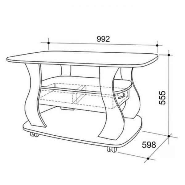 Журнальный стол Барон 3 Дуб млечный