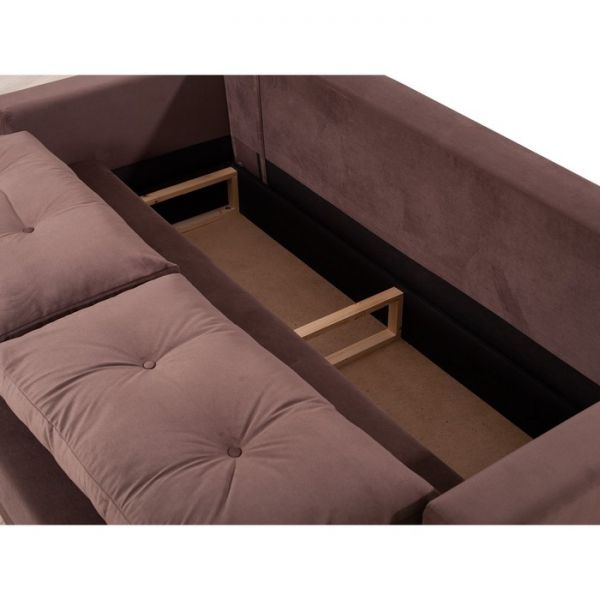 Прямой диван «Киото», механизм еврокнижка, велюр, цвет серый