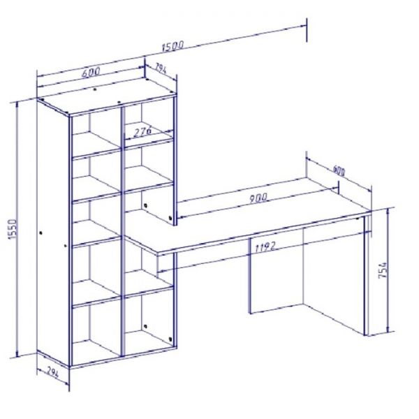 Стол компьютерный Олаф,венге цаво/белый