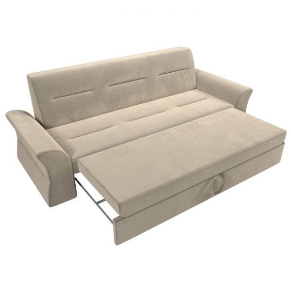 Прямой диван «Клайд», механизм дельфин, микровельвет, цвет бежевый