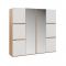 Шкаф 4-х дверный «Дакота», 2280 ? 560 ? 2173 мм, цвет дуб сонома / белый глянец