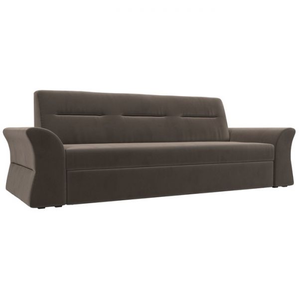 Прямой диван «Клайд», механизм дельфин, велюр, цвет бежевый