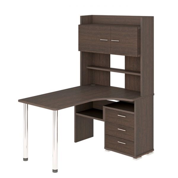 Стол компьютерный «СР 133» с надстройкой, 1010 ? 1300 ? 1750 мм, левый, цвет венге