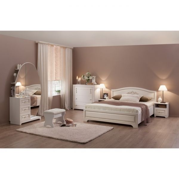 Кровать 1.6 Белла, 1600х2000 с основанием, Белый/джелато софт