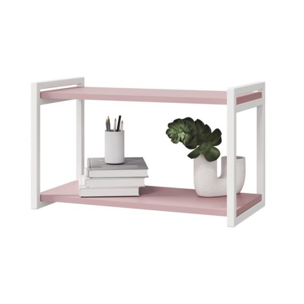 Полка на металлокаркасе Лило 600х298х360 пепельная роза/металл бежевый