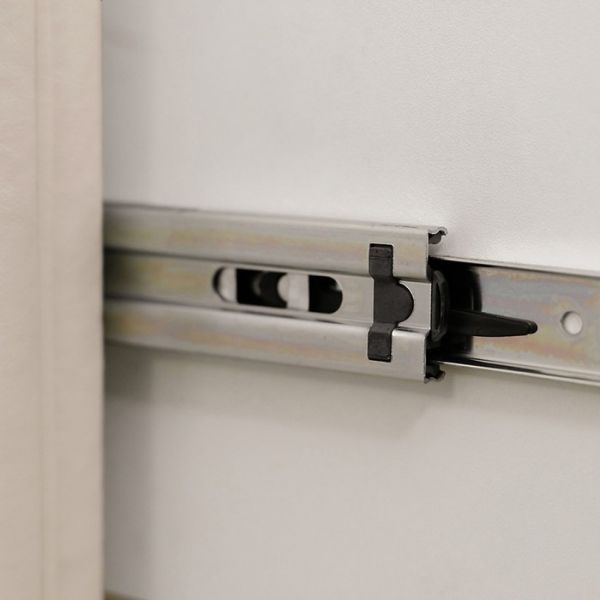 Комод «Алеро», 3 ящика, 1010 ? 375 ? 765 мм, экокожа, стекло, цвет взбитые сливки