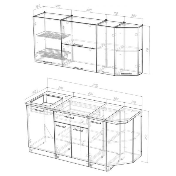 Кухонный гарнитур Маргарита демо 1700