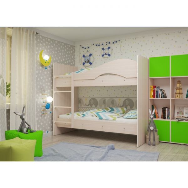 Кровать 2-х ярусная 800х1900 венге/млечный дуб