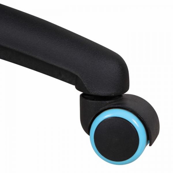 Кресло игровое BRABIX "GT Master GM-110", две подушки, экокожа, черное/голубое, 531928   544849