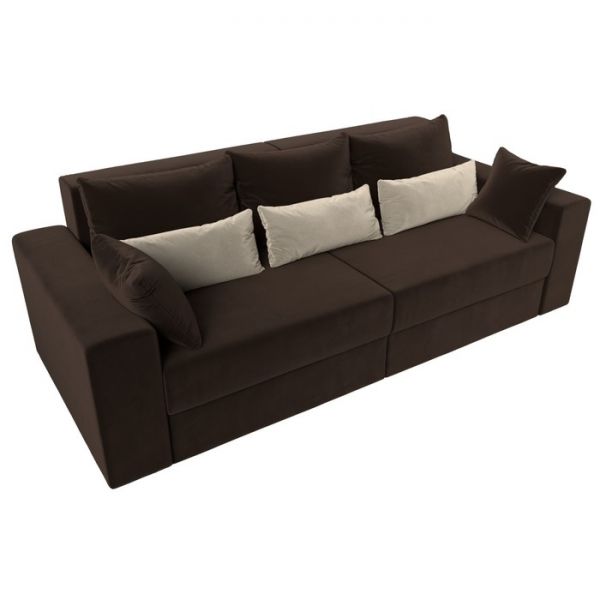 Диван прямой «Мэдисон», механизм еврокнижка, микровельвет, цвет коричневый