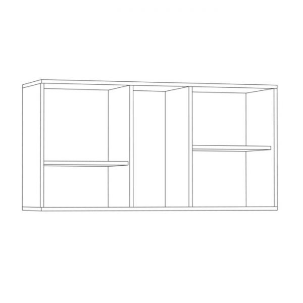 Полка навесная 230 Линда, 1100х340х560, Дуб сонома/Белый