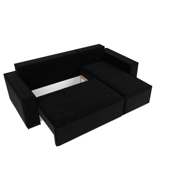 Угловой диван «Куба», механизм еврокнижка, микровельвет, цвет бежевый