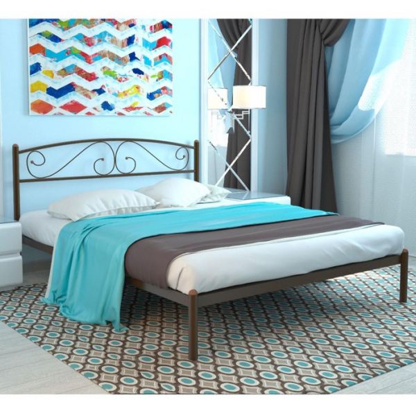 Кровать «Вероника», 1200 ? 1900 мм, металл, цвет коричневый