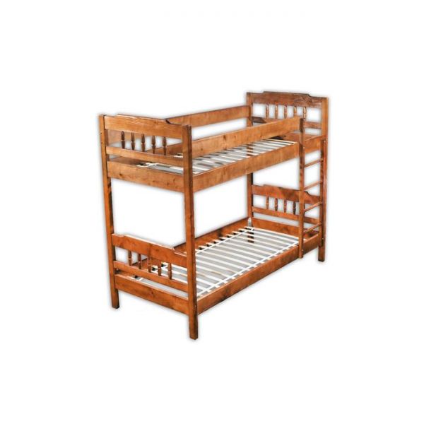 Двухъярусная кровать «Мария», 900 ? 2000 мм, лестница справа, массив сосны, цвет дуб