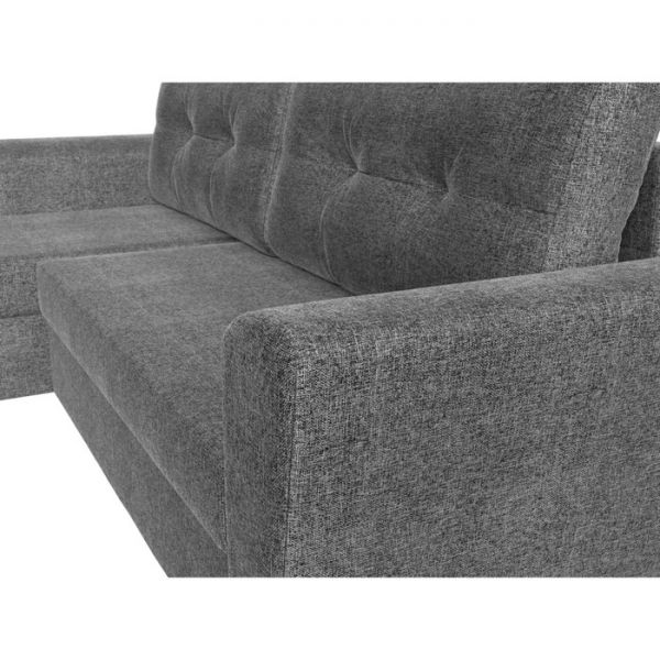 Угловой диван «Амстердам лайт», еврокнижка, правый угол, рогожка, цвет серый