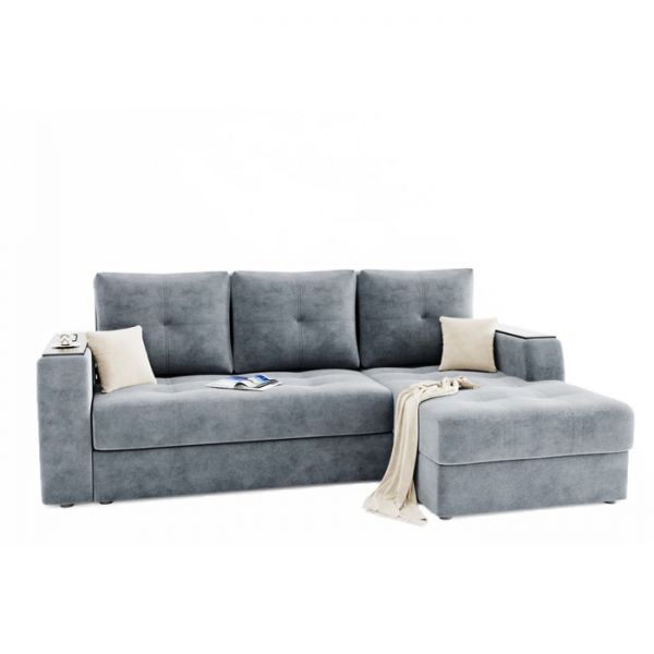 Угловой диван «Сенатор», механизм пантограф, ППУ, угол правый, велюр, селфи 01 / селфи 03