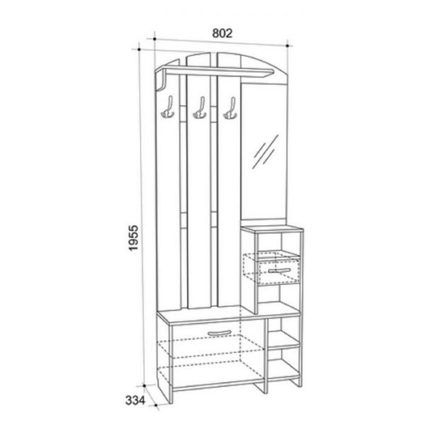 Прихожая универсальная Мила Дуб млечный