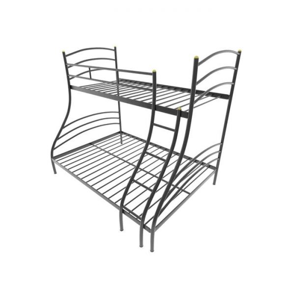 Двухъярусная кровать «Глория», 120 ? 190 см, каркас металл, лестница справа, цвет чёрный