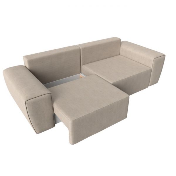 Прямой диван «Беккер», механизм еврокнижка, рогожка, цвет бежевый