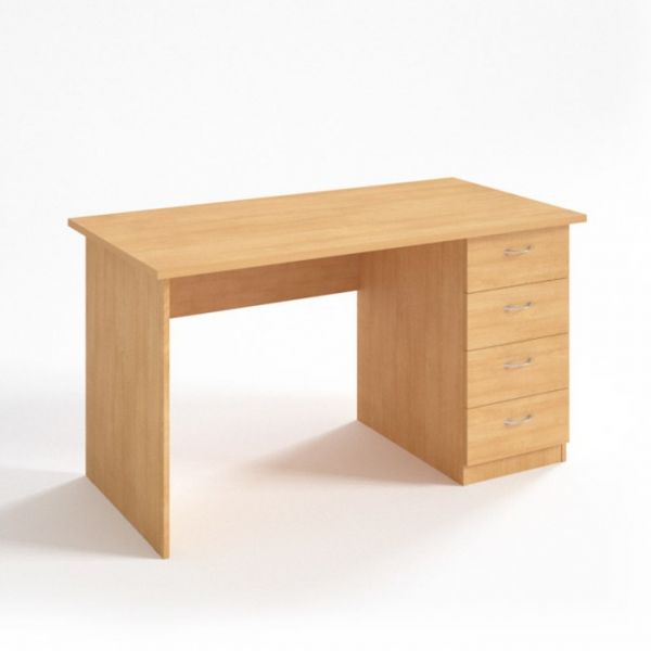 Стол рабочий с тумбой СТ14.7, 1400х680х750 мм, белый шагр