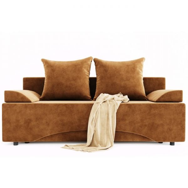 Диван прямой «Престиж», еврокнижка, ППУ, велюр, цвет селфи 10