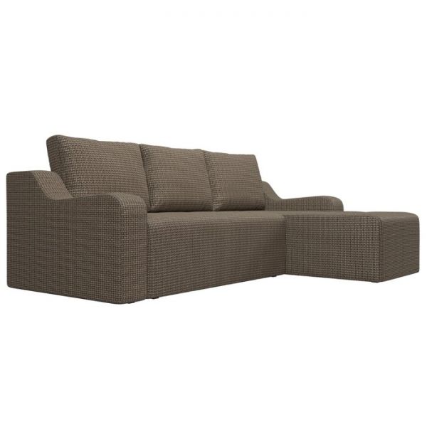 Угловой диван «Элида», правый угол, рогожка, цвет бежевый