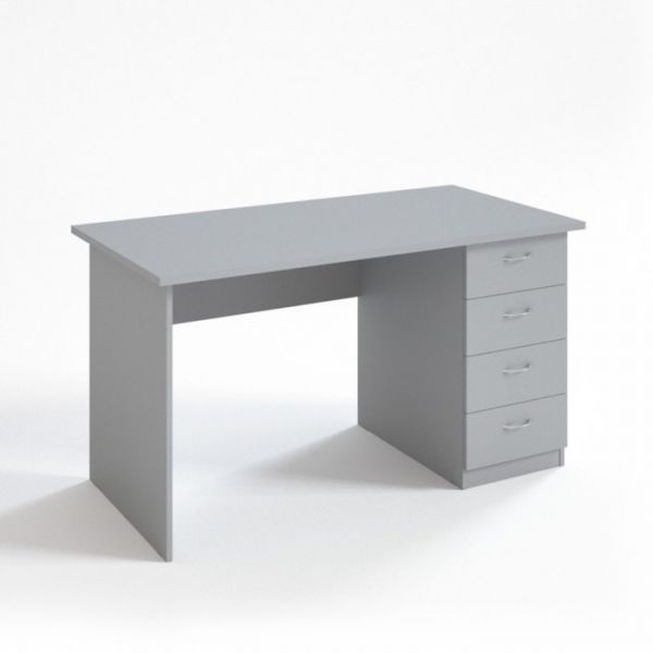 Стол рабочий с тумбой СТ14.7, 1400х680х750 мм, белый шагр