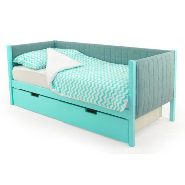 Детская кровать-тахта мягкая Svogen мятный