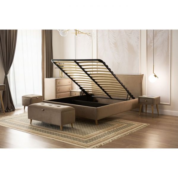 Кровать «Олимпия» с ПМ, 140 ? 200 см, ортопедическое основание, 1 ящик, цвет velutto 05