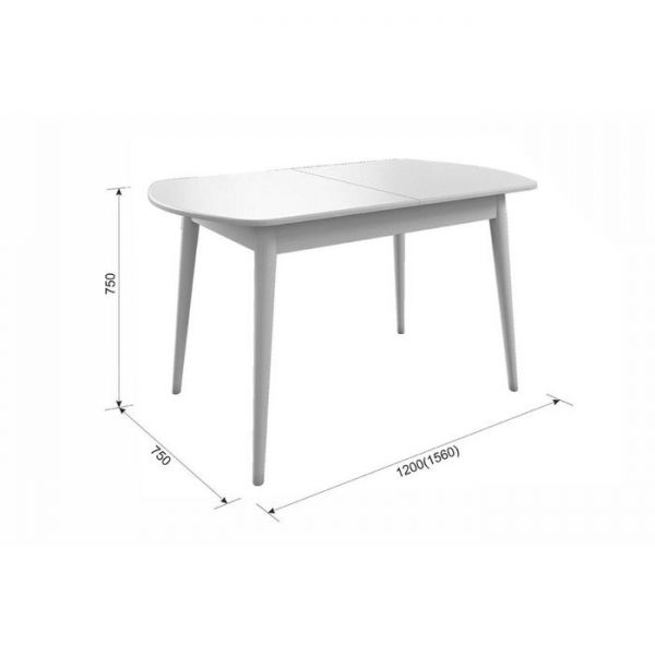 Стол обеденный раздвижной Сальса 1200/1560х750х750 белый