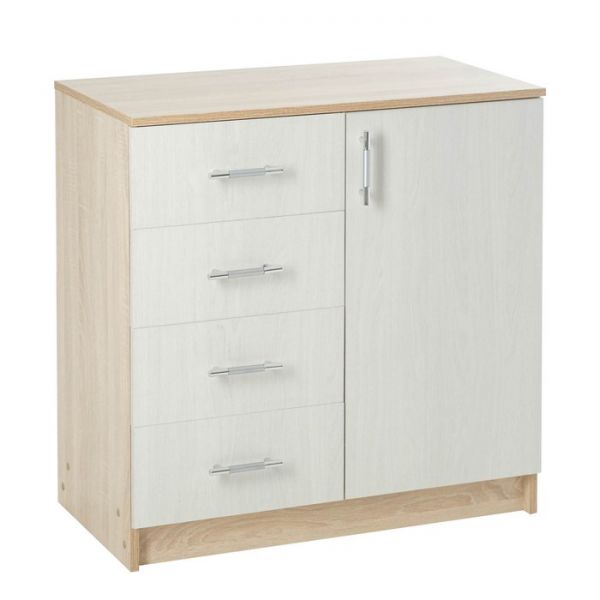 Комод Бася-1 820х800х440 дуб сонома/ясень анкор светлый