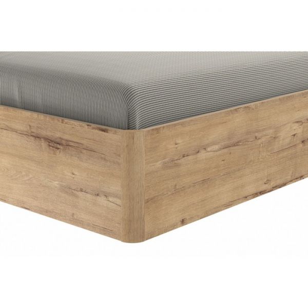 Кровать Livorno НМ 040.52 Х, 1600х2000, к/з Бум милк, 10 25 Софт Панакота, Дуб Бунратти