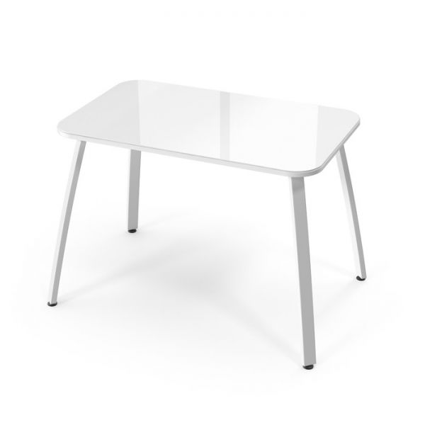 Обеденный стол Stalker, 1030 ? 640 ? 720 мм, ножки бежевые F2, стекло бежевое