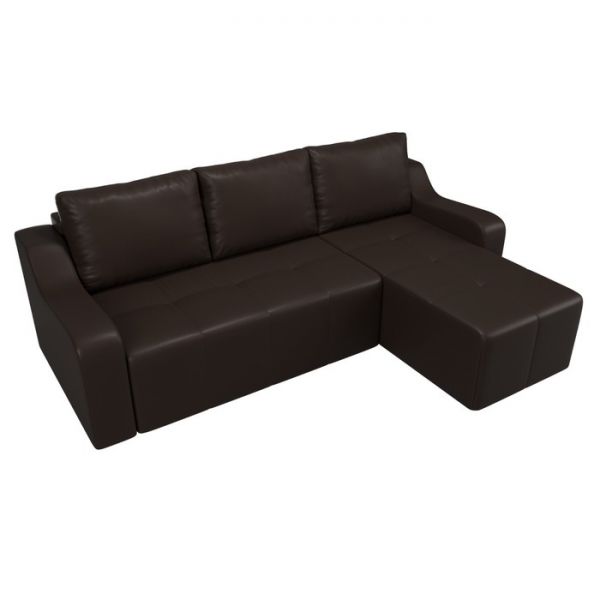 Угловой диван «Элида», правый угол, экокожа, цвет бежевый