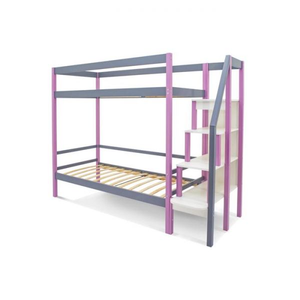 Детская двухъярусная кровать Бельмарко Svogen лаванда-графит