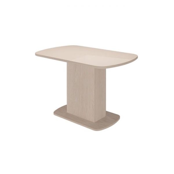 Стол "Соренто" 1103х703х755 стекло Ваниль глянец/дуб атланта