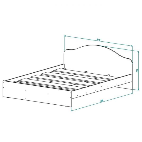 Кровать Кр-2 1600х2000, Дуб Сонома