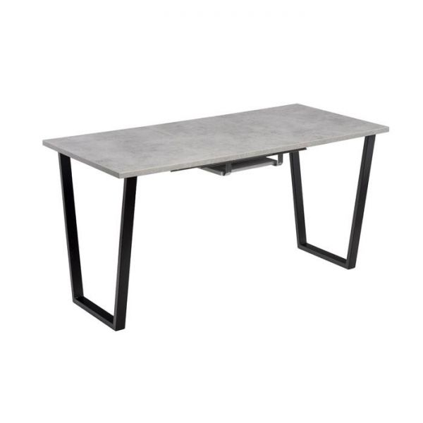 Стол АТЛАНТ-07 1400/2000х900х750  Бетон Чикаго светлый/Опора АТЛАНТ-Черный матовый