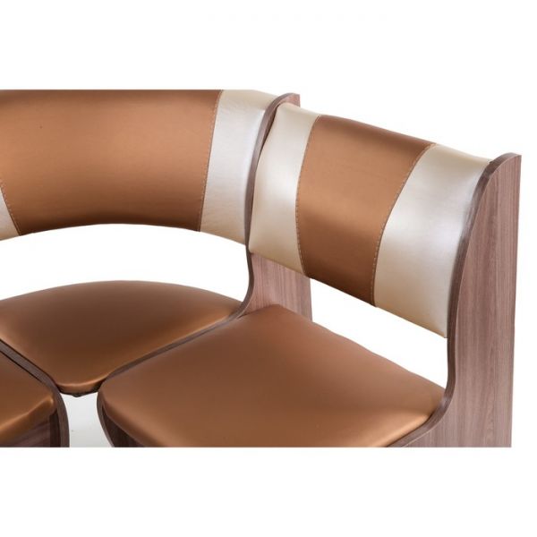 Кухонный уголок универсальный Тюльпан 1350х1000х840 Шимо ясень темный/Шоколад крем беж