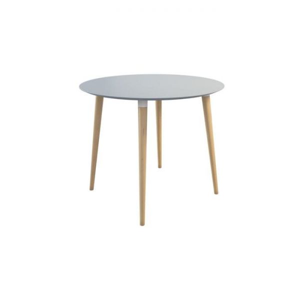 Стол обеденный Сканди-2 900х900х750 белый/светлый лак