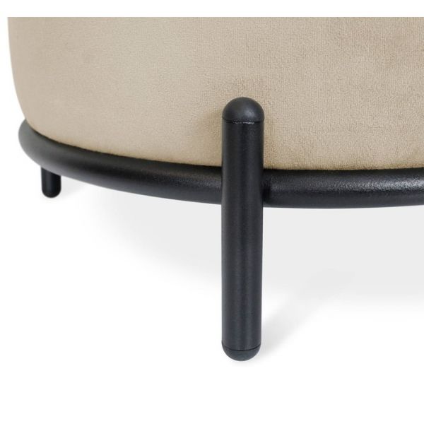 Банкетка Sheffilton SHT-B6 360х360х450 микровелюр ванильный крем/металл черный муар