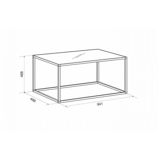 Стол журнальный 941х488х490 Стиль-2 черный муар/черный