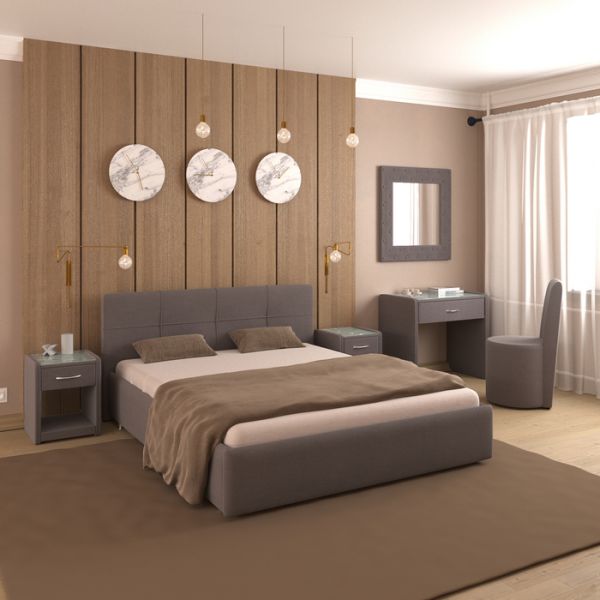 Кровать «Пантеон» без ПМ, 140 ? 200 см, ортопедическое основание, цвет Bravo Grey