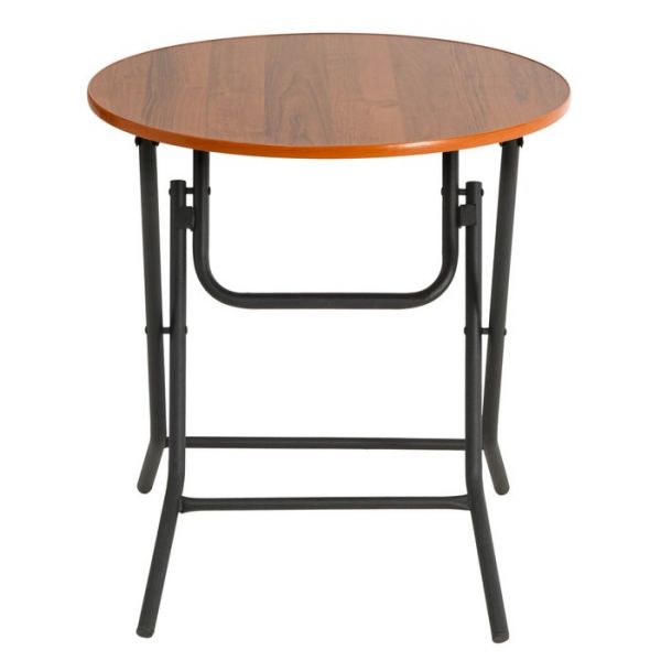 Стол складной Ривьера круглый D700, 700х700х750, Орех ноче Экко/Черный